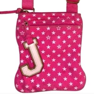 💕Rare Juicy Couture Adorable Hot Pink Crossbody With The Leather J Bag Charm